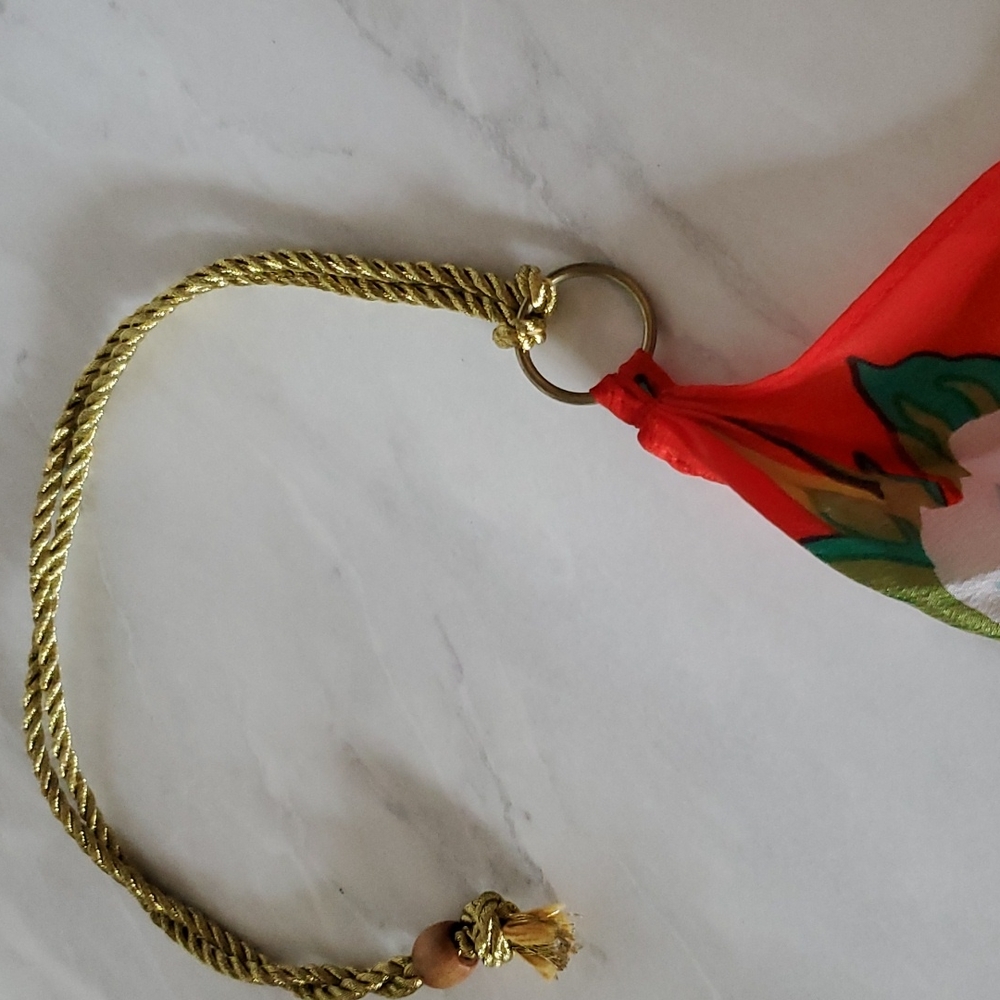 UO Silkysexy Halter floral Tunic Gold Rope tie Top/Mini Dress - Picture 7 of 12